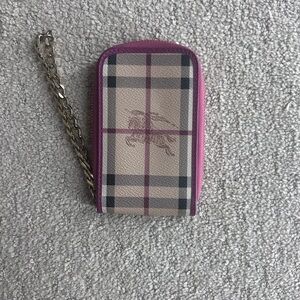 Burberry Plaid Card Holder with Chain - Pink​​​​​